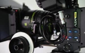 Close-up of the camera on the U2 project set by Films.Solutions