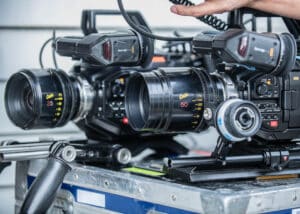 Two BlackMagic URSA cameras equipped with COOKE lenses, utilized as the main cameras during the filming of the "Citizen Detective" series.